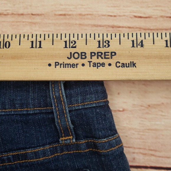 NYDJ Tummy Tuck Jeans Womens Petite 4 Dark Wash Cuffed Rhinestone Trim Denim - Picture 9 of 10